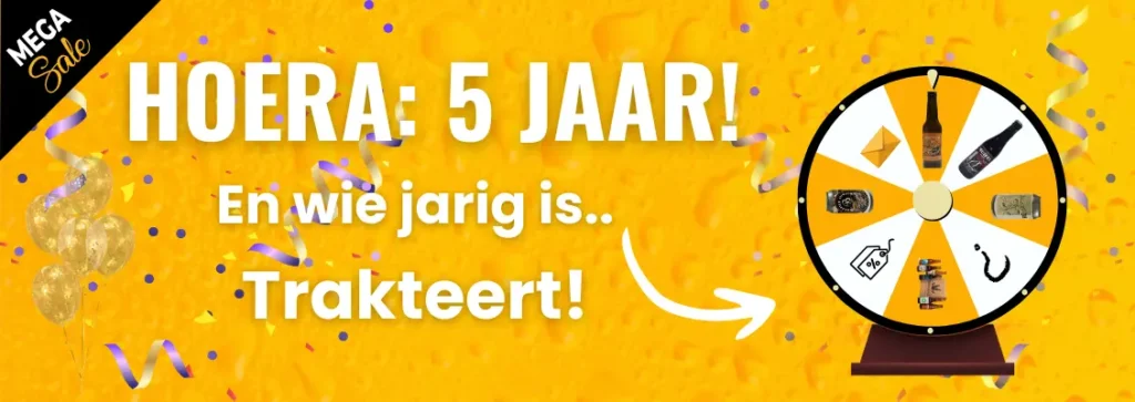 Een nieuwe actie van GeheimBiertje vanwege het 5 jarig bestaan.