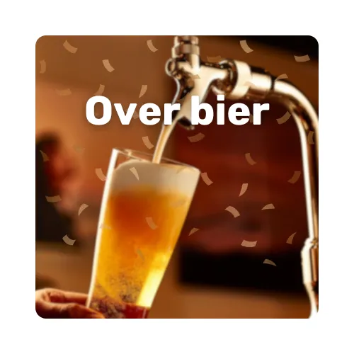 Een getapt bier met daarop de tekst over bier