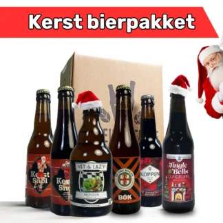 Kerst bierpakket met 6 ambachtelijke kerstbieren – ideaal cadeau voor bierliefhebbers met de feestdagen.
